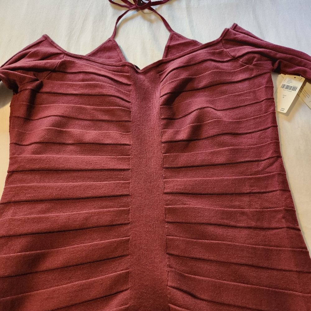 By Anthropologie Off-Shoulder Ruched Sweater Dress - Picture 8 of 12